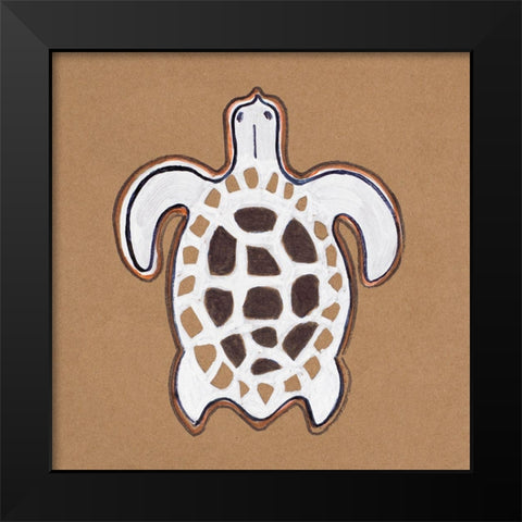 Ocean World Turtle Black Modern Wood Framed Art Print by Pinto, Patricia