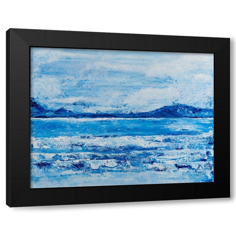 Ocean Wave Kaneohe Black Modern Wood Framed Art Print by Ritter, Gina