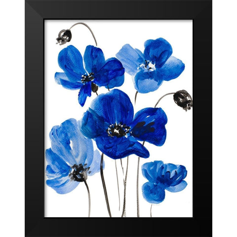 Cobalt Garden II Black Modern Wood Framed Art Print by Loreth, Lanie