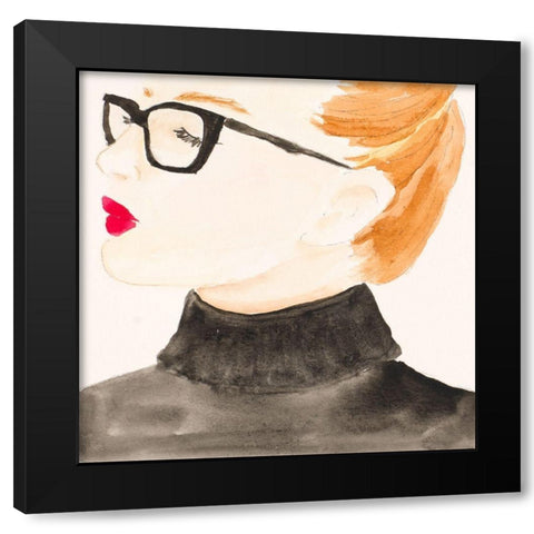 Dream Brave Girl Black Modern Wood Framed Art Print by Loreth, Lanie