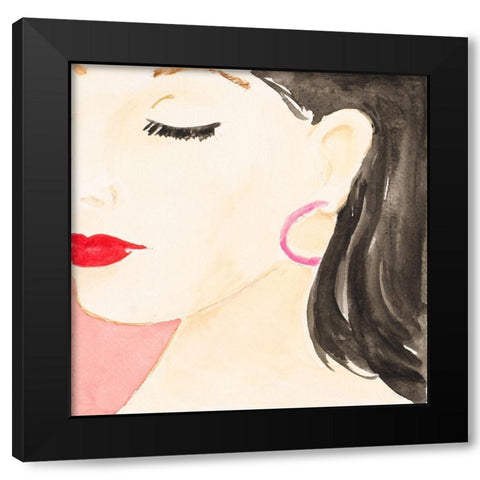 Dream Positive Girl Black Modern Wood Framed Art Print with Double Matting by Loreth, Lanie