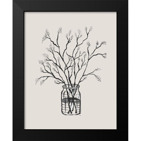 Sketched Blossoms I Black Modern Wood Framed Art Print by Medley, Elizabeth