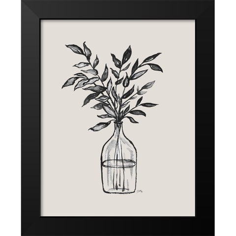 Sketched Blossoms II Black Modern Wood Framed Art Print by Medley, Elizabeth