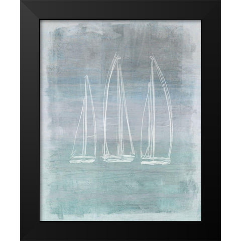 Regatta Memory II Black Modern Wood Framed Art Print by Meneely, Dan