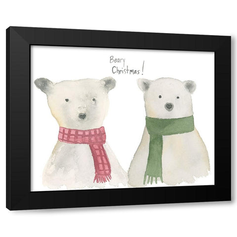 Beary Christmas Black Modern Wood Framed Art Print with Double Matting by Price, Lucille
