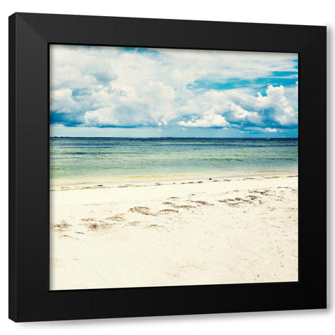 Footsteps In The Sand Black Modern Wood Framed Art Print by Bill Carson Photography