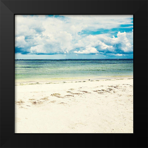 Footsteps In The Sand Black Modern Wood Framed Art Print by Bill Carson Photography