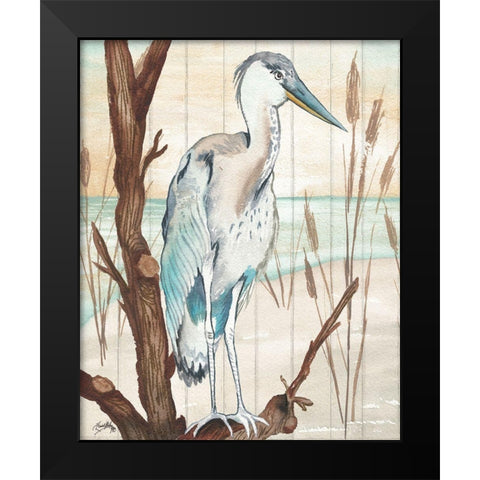 Heron On Branch I Black Modern Wood Framed Art Print by Medley, Elizabeth