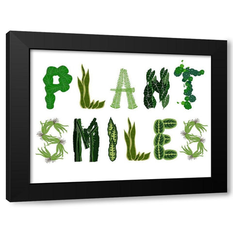 Plant Smiles Black Modern Wood Framed Art Print with Double Matting by Bucheli, Jen