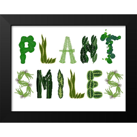 Plant Smiles Black Modern Wood Framed Art Print by Bucheli, Jen