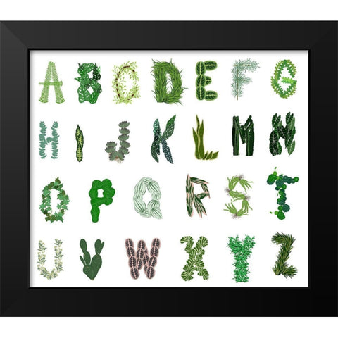 Plant Alphabet Black Modern Wood Framed Art Print by Bucheli, Jen