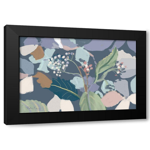 Floral Print Black Modern Wood Framed Art Print with Double Matting by Maria, Robin