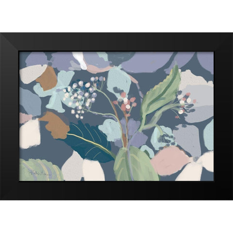 Floral Print Black Modern Wood Framed Art Print by Maria, Robin