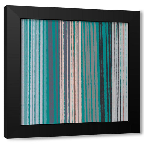 Hot Lux Teal Black Modern Wood Framed Art Print with Double Matting by Maria, Robin
