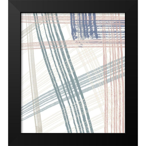 Crossing Plaids Black Modern Wood Framed Art Print by Maria, Robin