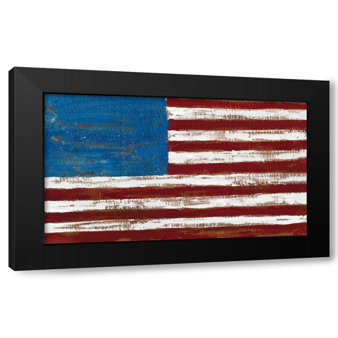 Artistic American Flag Black Modern Wood Framed Art Print with Double Matting by Ritter, Gina