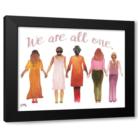 We Are All One Black Modern Wood Framed Art Print by Medley, Elizabeth