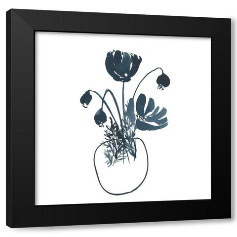 Indigo Floral Study II Black Modern Wood Framed Art Print with Double Matting by Price, Lucille