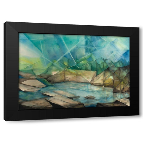 Sun Streaming Down On Lake Black Modern Wood Framed Art Print by Nawrocke, Bruce