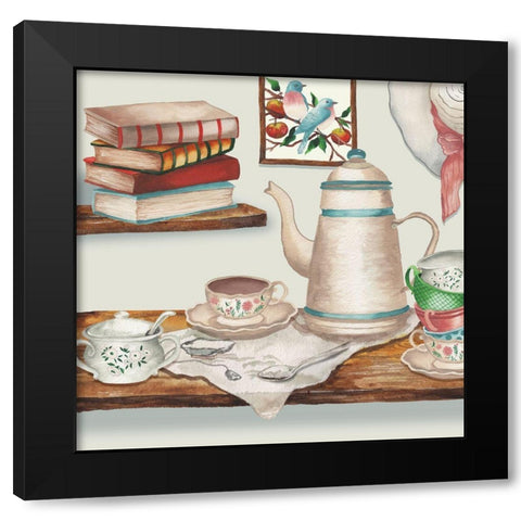 Cottage Scene I Black Modern Wood Framed Art Print with Double Matting by Medley, Elizabeth