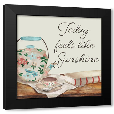Today Feels Like Sunshine Black Modern Wood Framed Art Print by Medley, Elizabeth