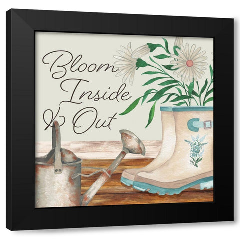 Bloom Inside And Out Black Modern Wood Framed Art Print with Double Matting by Medley, Elizabeth