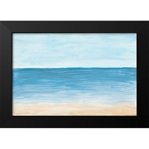 Horizon Against The Sea Black Modern Wood Framed Art Print by Navas, Emily