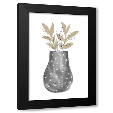 Potted Plant In A Polka Dot Vase Black Modern Wood Framed Art Print with Double Matting by Navas, Emily