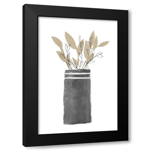Potted Plant In A Tall Vase Black Modern Wood Framed Art Print with Double Matting by Navas, Emily