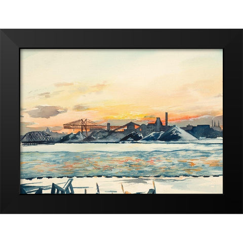 Industrial Coastal Scene Black Modern Wood Framed Art Print by Nawrocke, Bruce