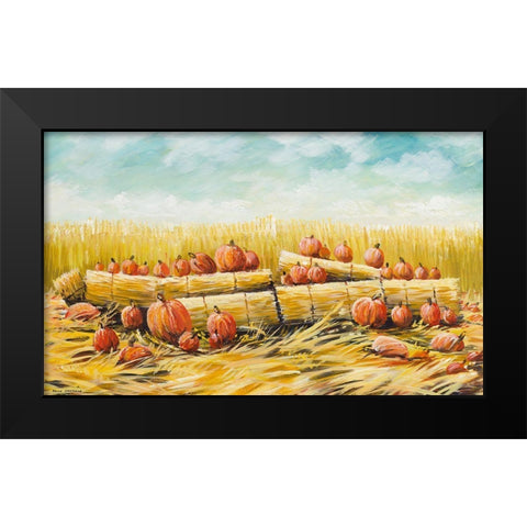 Pumpkin Patch Black Modern Wood Framed Art Print by Nawrocke, Bruce
