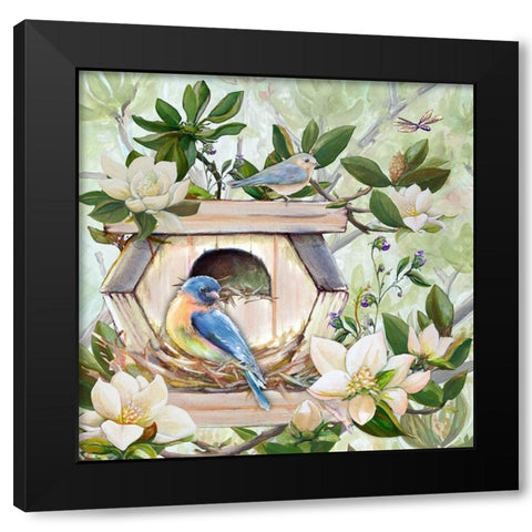 Birdhouse I Black Modern Wood Framed Art Print by Diannart