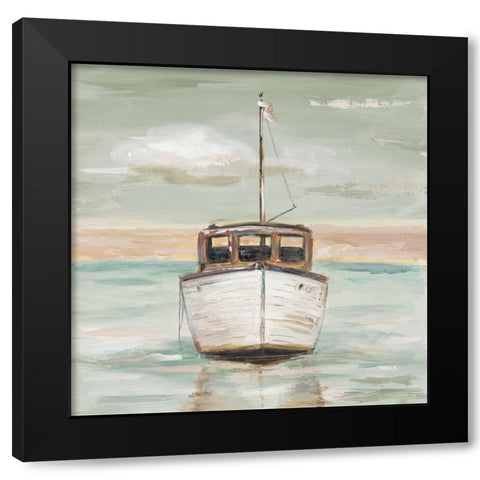Lonely Boat Black Modern Wood Framed Art Print with Double Matting by Pinto, Patricia