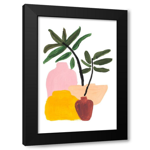 Various Pots Black Modern Wood Framed Art Print with Double Matting by SD Graphics Studio