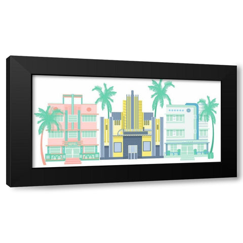 Art Deco Row Black Modern Wood Framed Art Print with Double Matting by Bucheli, Jen