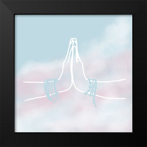 Namaste Black Modern Wood Framed Art Print by Wilson, Kali