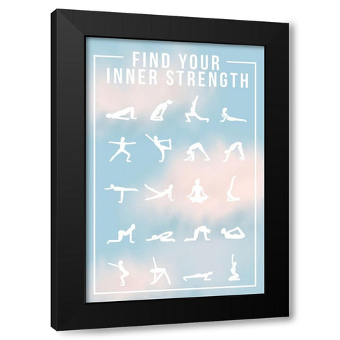 Inner Strength Black Modern Wood Framed Art Print by Wilson, Kali