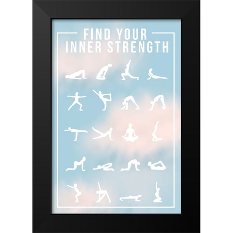 Inner Strength Black Modern Wood Framed Art Print by Wilson, Kali