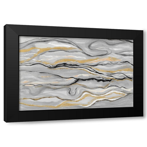 Melted Abstract Black Modern Wood Framed Art Print by Gaynor, Janice