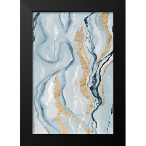 Blue Melted Abstract I Black Modern Wood Framed Art Print by Gaynor, Janice