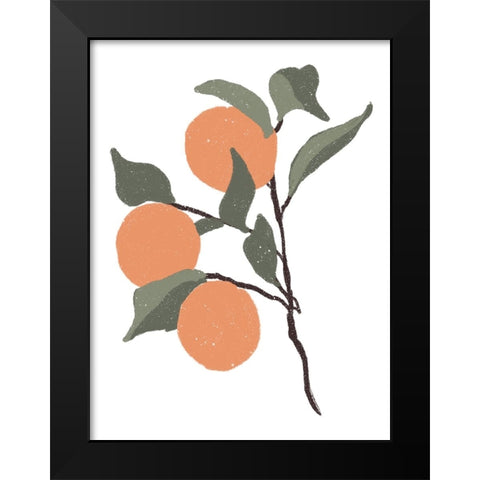 Stem Of Oranges Black Modern Wood Framed Art Print by Price, Lucille