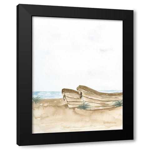 Beached Wooden Row Boat II Black Modern Wood Framed Art Print with Double Matting by Price, Lucille