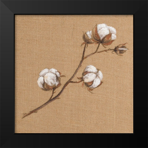 Cotton Branch I Black Modern Wood Framed Art Print by Pinto, Patricia