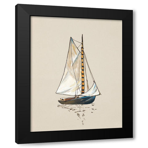 The Little Sail II Black Modern Wood Framed Art Print with Double Matting by Pinto, Patricia