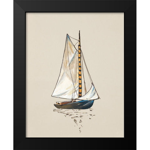 The Little Sail II Black Modern Wood Framed Art Print by Pinto, Patricia