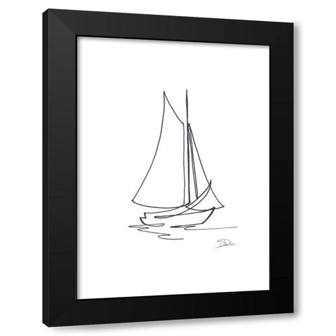 Little Sail II Black Modern Wood Framed Art Print by Pinto, Patricia
