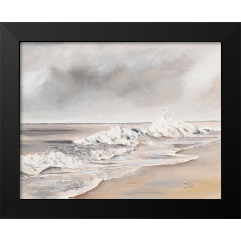La Playa al Atardecer Black Modern Wood Framed Art Print by Pinto, Patricia