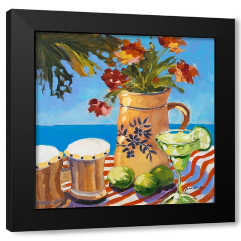 Tropical Leisure Time Black Modern Wood Framed Art Print by Slivka, Jane