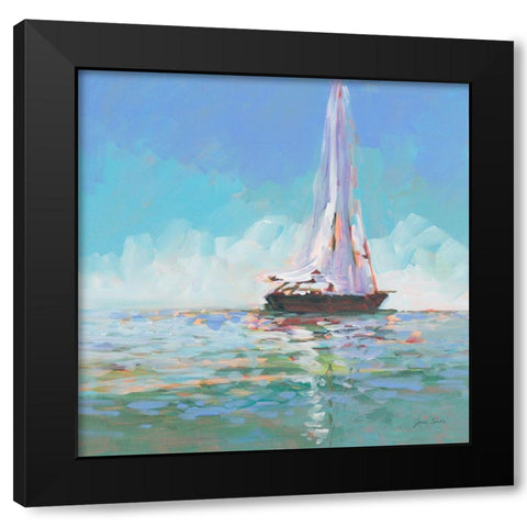 Quiet Sailing Black Modern Wood Framed Art Print with Double Matting by Slivka, Jane