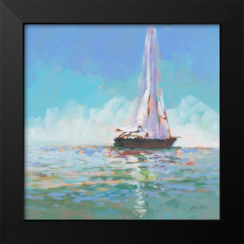 Quiet Sailing Black Modern Wood Framed Art Print by Slivka, Jane